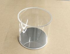 アクリル小型ケース120φサイズ（台座白マット）アクリルミラー板付き