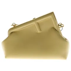 FENDI (フェンディ) ファースト スモール ショルダーバッグ ミニバッグ イエローベージュ レザー ゴールド金具 8BP129