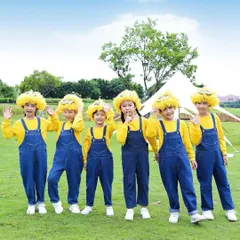 ミニオン コスチューム コスプレ デニム 黄色 110 ズボン 長袖 子供キッズ