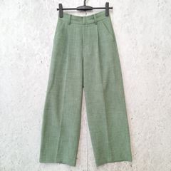 JEANASIS ジーナシス ドライ キャンバス トラウザー パンツ ワイド スラックス タック グリーン Fサイズ ◎、□〇☆