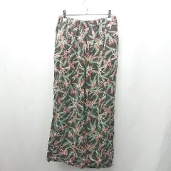 ◇ ⊂ LEPSIM レプシィム ウエストゴム 花柄 ストレートパンツ サイズM ブラウン グリーン レディース E  【1506300029165】