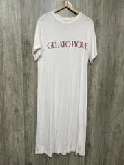 gelato pique ジェラートピケ プリント 配色ロゴ ワンピース ルームウェア sizeF/ベビーピンク ■◆ レディース