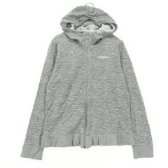 adidas NEO アディダスネオ ゼブラ柄 長袖 ジップパーカー M グレー レディース 古着