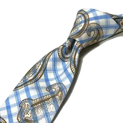 EPOCA UOMO エポカ ネクタイ 日本製 チェック&ペイズリー柄 ブルー おしゃれ 人気 ブランド ビジネス ビジカジ オフィス パーティー 誕生日 記念 プレゼント ギフト 送料無料