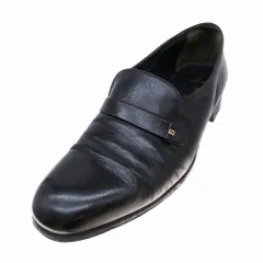 BALLY SUISSE club バリー ビジネスシューズ スリッポン 革靴 ロゴベルト サイズ7D 26cm ブラック 黒 メンズ 【中古】