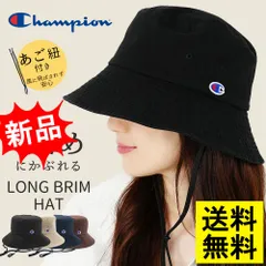 チャンピオン 帽子 Champion 紐付き バケットハット レディース 深め メンズ ツバ長 コード バケハ おしゃれ 新品未使用 無地 UVカット 紫外線 日よけ 日除け 小顔効果 洗える アウトドア ゴルフ ロゴのサムネイル