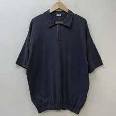 Steven Alan スティーブンアラン ポロシャツ 半袖 8118-136-0134 ボーダー柄 60ハイツイスト ショートスリーブ 半袖 ニット ポロシャツ ルーズフィット 黒 灰色 ブラック グレーのサムネイル