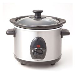 【新品】スロークッカー Ki-20015 マリン商事 約24×21×20cm シルバーXブラック 電気調理器 煮込み料理器 保温調理鍋 食材 料理にあわせて 低温 高温 オート 3段階調節可能 電源 ACアダプタ 1時間当たり 電気代 約2円 エコ調理器具