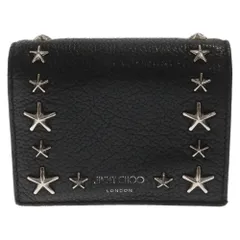 JIMMY CHOO (ジミーチュウ) HANNE スタースタッズ レザー ウォレット カードケース 二つ折り財布 ブラックのサムネイル