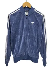 adidas (アディダス) VELOUR TRACKTO ベロアトラックジャケット ジャージ HR3446 XS ブルー メンズ/045