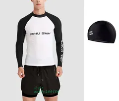 水着 メンズ サーフパンツ 海水パンツ ボードショーツ 半袖ラッシュガード 3点セット 速乾 水陸両用 ビーチパンツ スイムウェア スイムキャップ  ant4y164434