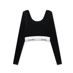 Calvin Klein Unlined Long Sleeve Bralette Women's Modern Cotton Wireless  ロングスリープ 長袖 ホワイトS