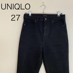 MU0343 【送料無料】　UNIQLO ユニクロ　ストレート　デニムパンツ　ブラック　27インチ　レディース　春　夏　秋　冬