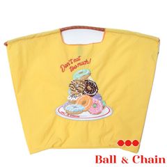 【正規品】 ボールアンドチェーン (ドットドーナツ / イエロー) Lサイズ  トートバッグ ピクセル ドーナッツ