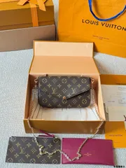 極美品✨ LOUIS VUITTON ポシェット フェリシー モノグラム 黒 ルイヴィトン バッグ レディース ショルダー チェーン