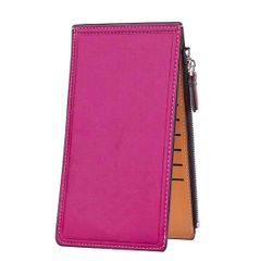 【人気商品】l字ファスナー おしゃれ 革 薄い 二つ折り財布 レディース 小銭入れ 長財布 カード17枚 収納 大容量 Deelfel シンプル 母の日 プレゼント(Purple)