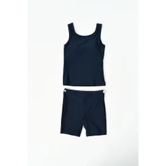 ☆ ネイビー ☆ 150cm ☆ スクール水着 セパレート スパッツタイプ セットアップ スクール水着 セパレート スパッツ 水着 スイムウェア 女の子 女児 子供水着 キッズ ジュニア ノースリーブ ネイビー 紺 シンプル 無地 HW8266 定番 スポーツ