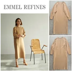 EMMEL REFINES エメルリファインズ 22SS EM 2WAY ZIPロングスリーブワンピース モード感 前後2way シーズンレスで着用可 BEG F 定価13200円