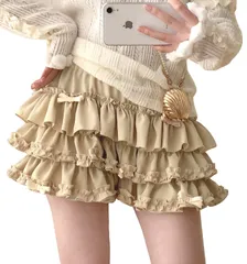 インナーパンツ付き ティアード フリル リボン 地雷系 3層 量産型 病みかわいい 学生 かわいい スカート ミニスカート レディース ふわふわ ボトムス ミニ おしゃれ レディーススカート ハイウエスト 春 [ＸＨＳＵＫＡＤＯ] 夏 秋 冬
