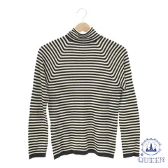 【訳アリ】 INED イネド トップス ニット ハイネック 長袖 ボーダー レディース ブラック ホワイト ボーダー 11 キュプラ 901-5234 送料無料 古着