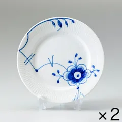 2枚セット 新品 ロイヤルコペンハーゲン ブルーフルーテッド メガ 17cm プレート フラット 2386617 1017370