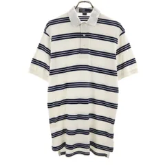 Polo by Ralph Lauren ポロバイラルフローレン ボーダー柄 半袖 ポロシャツ S ホワイト メンズ 古着