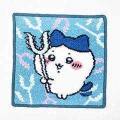 ちいかわ ハチワレ シェニール織 タオルハンカチ（ブルー） さすまた