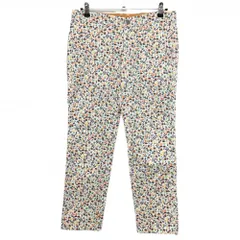 【美品】ジャックバニー パンツ 白×オレンジ 花柄 ストレッチ メンズ 4(M) ゴルフウェア Jack Bunny