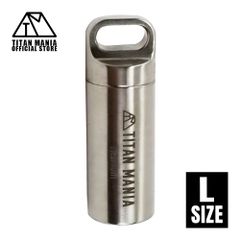 ★アウトレット★ TITAN MANIA チタンマニア ピルケース Lサイズ チタン製 超軽量 頑丈 防水 携帯用 ミニ サプリケース ニトロケース 薬入れ トラベルキット キーホルダー ネックレス ペンダントトップ