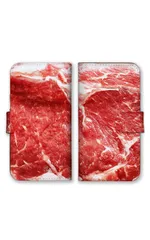 OPPO Reno 13A ケース 手帳型 オッポリノ 13A スマホケース 携帯ケース 肉 生肉 ステーキ 牛肉 豚肉 ミンチ おもしろい 面白 ジョーク パロディ 写真 カラー01