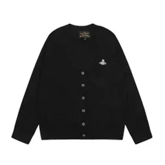 【本日限定特価】Vivienne Westwood レディース カーディガン 土星ロゴ刺繍 シーズンレス ブラック/グレー S-L [本日特価|新品未使用品]