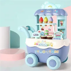 ままごと遊び お店屋さん アイスクリーム キャンディー カー おもちゃ 手押し車 ライト 音楽 アクセサリー付き 子供 誕生日 クリスマス プ