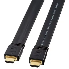 サンワサプライ フラットHDMIケーブル 10m ブラック KM-HD20-100FKのサムネイル