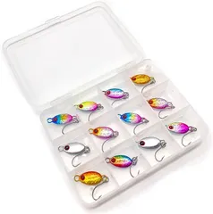 eeldog メタルジグ 12個 セット 収納ケース付き 小判型 メバリング アジング 管釣り エリアトラウト ルアー( 2g)