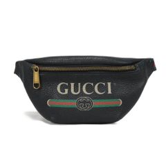 GUCCI グッチ スモール ベルトバッグ ウェブ ストライプ シェリー ヴィンテージ ロゴ プリント ブラック ボディバッグ 527792 0GCCT 8164