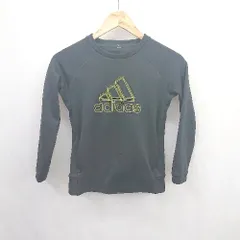 ◇ ⊇ adidas アディダス 裏起毛 キッズ 長袖 Tシャツ サイズ130 ブラック 男の子 E  【1506300021121】