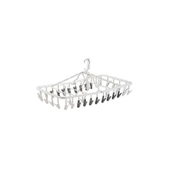 ダイヤ (Daiya) 洗濯 物干し ハンガー フランドリー FLaundry 干し分け角ハンガー 40ピンチ WT/GY 衣類に跡が付かない デリケート衣類 強力バネ ジーンズ タオル 横76×縦38.8×高さ33.6cm 1