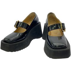 MM6 Maison Margiela  エムエムシックス メゾン マルジェラ 22SS ウェッジソールレザーローファーシューズ S59WL0093 ブラック 36 1/2