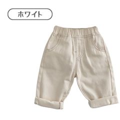 무료 배송 화이트 키즈 데님 청바지 바지 하의 캐주얼 허리 고무 느긋한 보이즈 걸즈 심플 튼튼 봄 여름 가을 겨울 한국 어린이 옷 73cm 80cm 90cm 100cm 110cm 120cm
