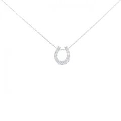 【新品】PT900/PT850 ホースシュー ダイヤモンド ネックレス 0.15CT
