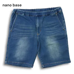 nano base ナノユニバース 春夏 USED加工★ ストレッチ スウェット デニム ショート パンツ ジーンズ Sz.L メンズのサムネイル