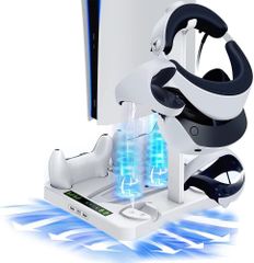 PS vr2 用 充電スタンド VR2コントローラー&PS 5コントローラー対応 充電台 4台同時充電可能 急速充電器 右/左 USB給電式 コントローラー 収納 省スペース 取付簡単 コントローラー 充電  過充電防止  LED 指示ランプ付き (6in1)