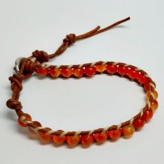 天然石 本革 ラップ ブレスレット カーネリアン ラップブレス 天然石ブレスレット パワーストーン AUULA jewelry 122436