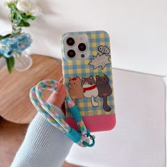 iphoneケース ストラップ付き iphone16proケース iphone16promaxケース 可愛い 猫 iphone15ケース 耐衝撃 iphone14ケース iphone13ケース