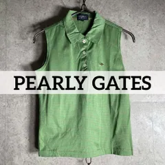 日本製 PEARLY GATES ノースリーブポロシャツ ボーダー ゴルフウェア パーリーゲイツ Sサイズ レディース グリーン