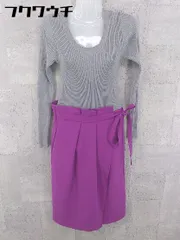 ◇ Andemiu アンデミュウ 長袖 ロング ワンピース サイズF グレー パープル系 レディース 【中古】 【1002802188794】