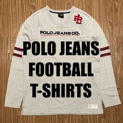 POLO JEANS ロゴ刺繍 フットボールTシャツ XL グレー