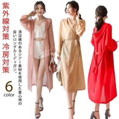 カーディガン レディース フード付き シアーカーディガン ロング丈 シフォン 夏 薄手 サマーカーディガン  UVカット 長袖 シースル