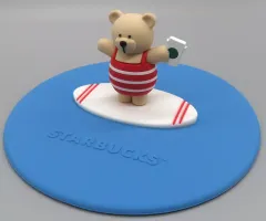 【中古】食器 2024サマーシーズン シリコンリッドベアリスタ 「スターバックスコーヒー」