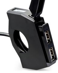 2ポート スレンダーUSB 取付幅13.5mm メインキー連動 ブレーキスイッチ接続 iPhone/Android対応 98438 24W USB-A USB電源 バイク用 デイトナ(Daytona)